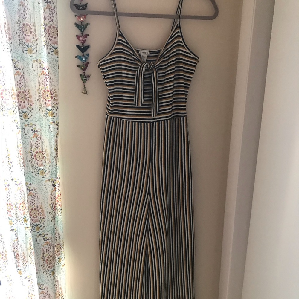 Stripped wide leg jumpsuit